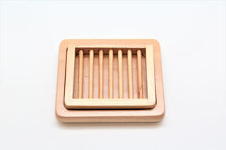 Deluxe Finished Two Piece Soap Dish wood