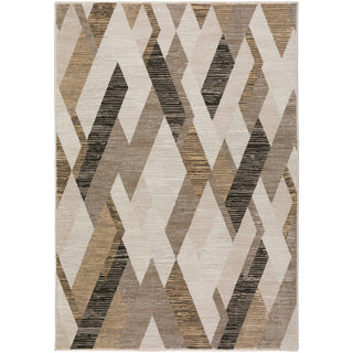 Denizi DZ5 Putty 5'3"x7'8" Rug Beige, Ivory, Gray, Khaki, Cream, Taupe, Charcoal geometric