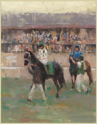 Destined for Greatness Framed Canvas 43"W x 55"H horses horse track artist enhanced