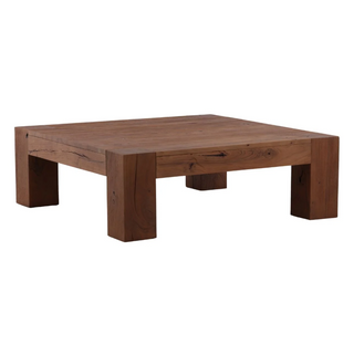 Devon Coffee Table square medium brown stain chunky square