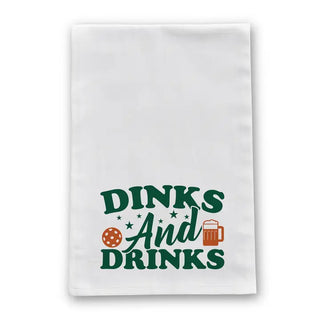 Dinks And Drinks Pickleball Tea Towel