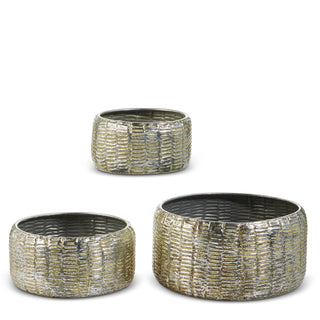 Distressed Pewter Containers Assorted