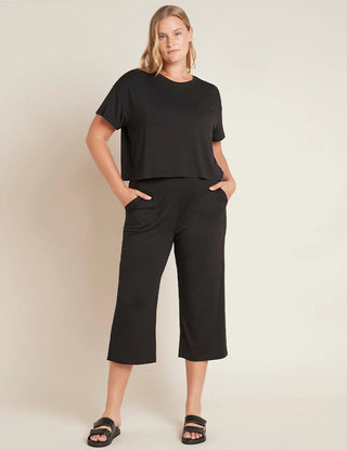Downtime-Crop-Tee-Black-Side, organic bamboo