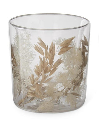 Dried Floral Filled Double Wall Glass Vase Assorted Size
