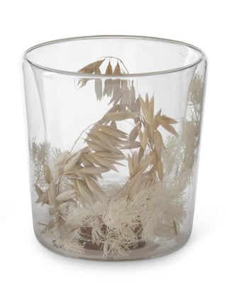 Dried Floral Filled Double Wall Glass Vase Assorted size
