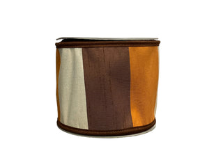 Brown, Orange, and cream striped ribbon