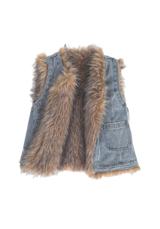 Dylan Montana Fur & Denim Vest
