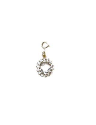Crystal Oval Surrounded by Crystals Clip Charm