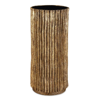 Echo Drink Table antique gold black glass log waterfall