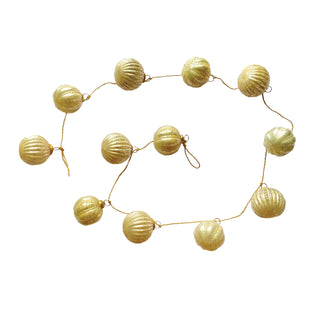 Embossed Mercury Glass Ornament Garland champagne gold
