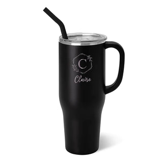 Engraved black SWIG 40 oz mega mug