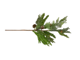 Evergreen branch 29" stem w/pinecones