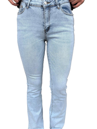 High Waist Boot Cut Light Denim Jeans