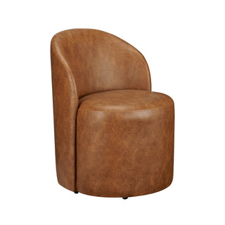 Fairfax Cognac Dining Chair leather brown camel caramel sleek