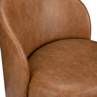 Fairfax Cognac Dining Chair brown caramel leather sleek