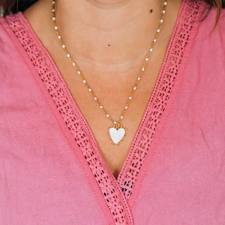 Faith White Heart Necklace