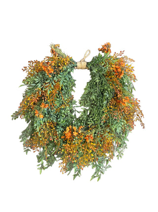 Fall Baby Tears Wreath orange green fall autumn