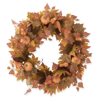 Fall Leaves, Gourds & Pumpkins Wreath 30"