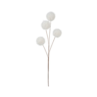 Faux Fur Snowball Pick in White