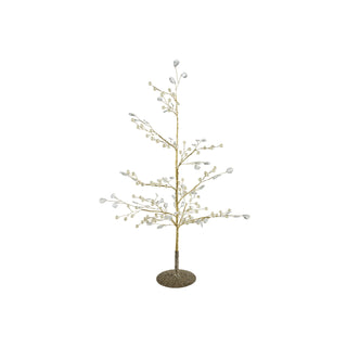Faux Pearl, Acrylic Jewel & Metal Wire Tree with Glitter Base bead Christmas