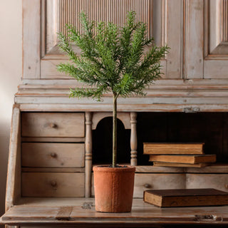 Faux Potted Rosemary Topiary green herb tree 