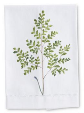 Fern Hand-Painted Cotton Guest Towel Assorted