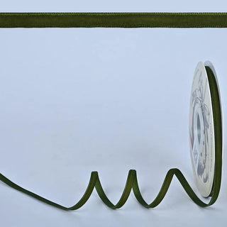 Forest Green Velvet Finishing Ribbon .25" - Sold by the foo