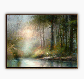 Forest Morning Framed Canvas 40x30 