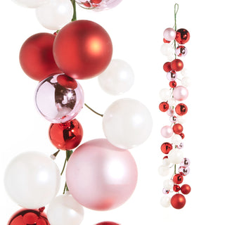 Pink, Red & White Ball Garland