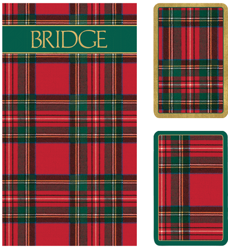Plaid Bridge Playing Cards and Score Pads