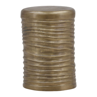 Galen Side Table in Antique Brass cylinder cylindrical aluminum round