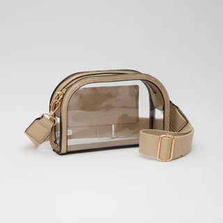 Game Day Stadium Clear Crossbody Bag in Gold