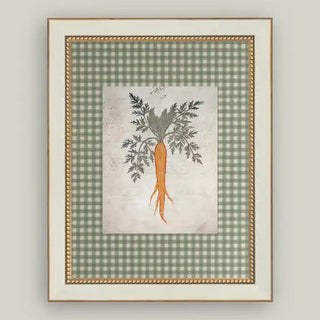 Garden Carrot Framed Antique Art 7"x9"