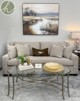 Gazing Egret Canvas in Floating Frame