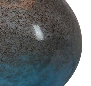 Gemma Table Lamp blue turquoise brown distressed cream shade gold base