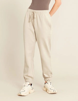 Gender-Neutral-Cuffed-Sweat-Pants-Sand, organic bamboo, lounge wear