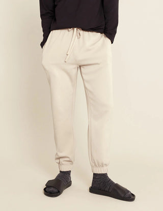 Gender-Neutral-Cuffed-Sweat-Pants-Sand, organic bamboo, lounge wear