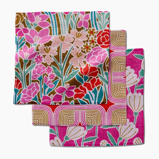 Geometry Clemmie Donna and Janae Dishcloth Set bright color recycled materials absorbent