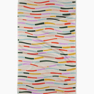 Geometry Colorful Currents Tea Towel absorbent recycled materials