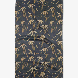 Geometry Echinacea Tea Towel black recycled materials absorbent