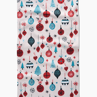 Geometry Embroidered Ornaments Tea Towel