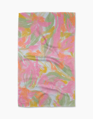 Geometry Heat Wave Tea Towel pink orange abstract recycled materials absorbent