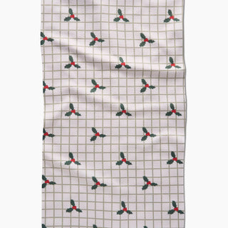 Geometry Merry and Plaid Tea Towel