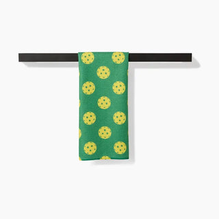 Geometry Pickleball Tea Towel recycled materials green & yellow absorbent