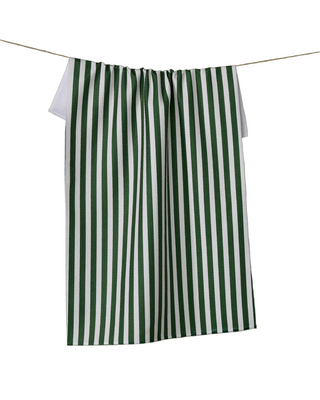 Geometry Ribbon Green Tea Towel