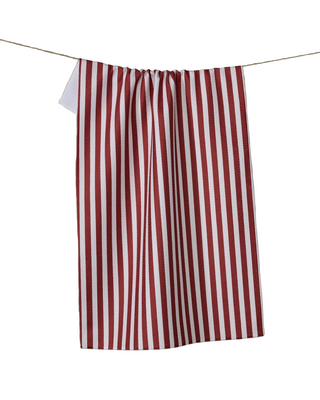 Geometry Ribbon Red Tea Towel