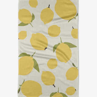 Geometry Sunny Lemons Tea Towel yellow recycled materials absorbent