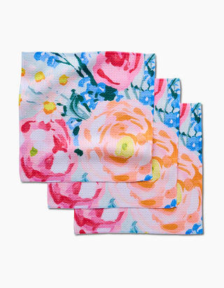 Geometry Suzzy Dishcloth Set bright floral recycled materials absorbent