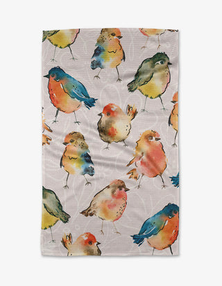 Geometry Tweet Tweet Tea Towel recycled materials absorbent bird color