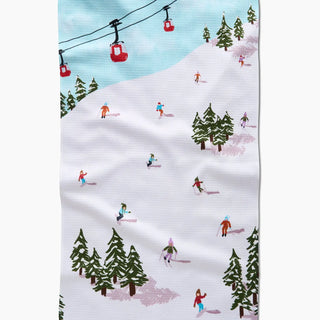 Geometry Winter Skiing Trip Tea Towel